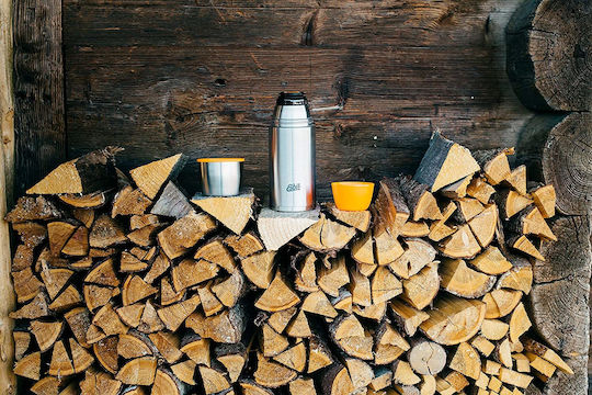 Esbit Steel Vacuum Flask Sticlă Termos Oțel inoxidabil Fără BPA 500ml Argintiu cu Cap-Cup