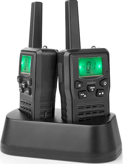Nedis WLTK1010BK Безжичен Трансивър PMR с Монохромен Екран Комплект 2бр В Черен Цвят