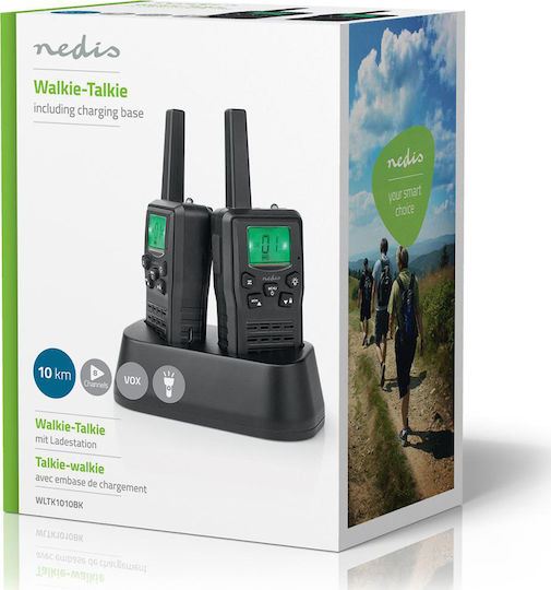 Nedis WLTK1010BK Безжичен Трансивър PMR с Монохромен Екран Комплект 2бр В Черен Цвят