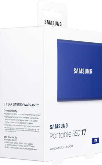 Samsung Portable SSD T7 USB-C / USB 3.2 1TB Indigo Blue