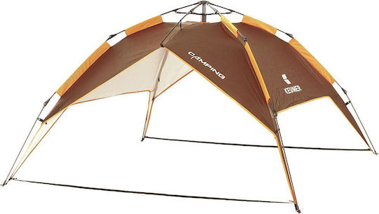 Keumer Αυτόματη Σκηνή Camping Igloo Καφέ με Διπλό Πανί 3 Εποχών για 3 Άτομα 220x210x120εκ.