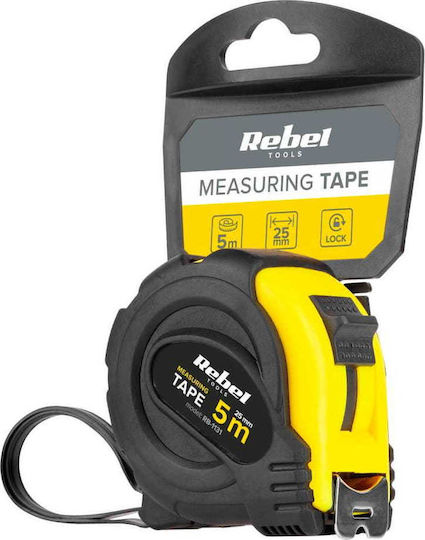 Rebel Tape Measure with Auto-Rewind 25mm x 5m