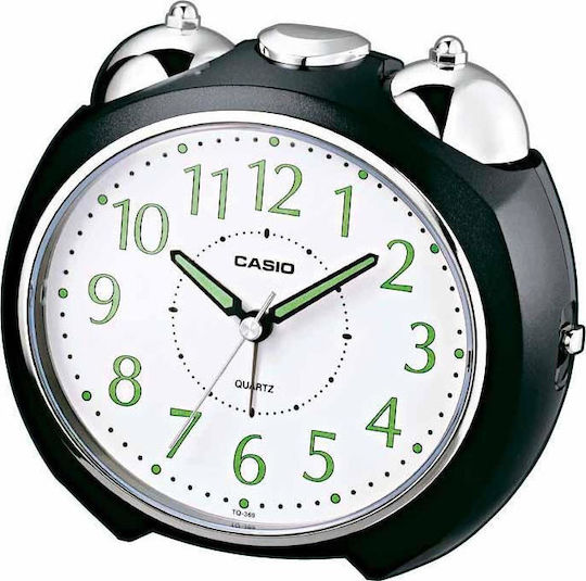 Casio TQ-369 Επιτραπέζιο Ρολόι με Δείκτες με Ξυπνητήρι Μαύρο TQ-369-1EF