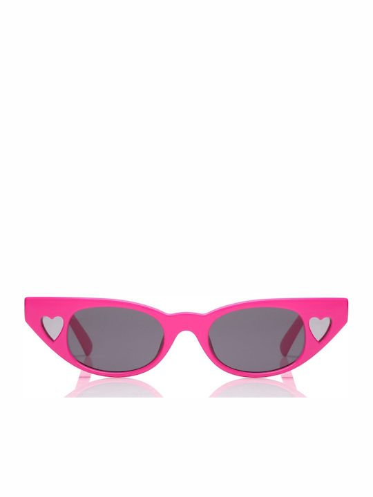 Le Specs The Heartbreaker Damen Sonnenbrille mit Rosa Kunststoff Gestell und Blau Linse LAS1821110