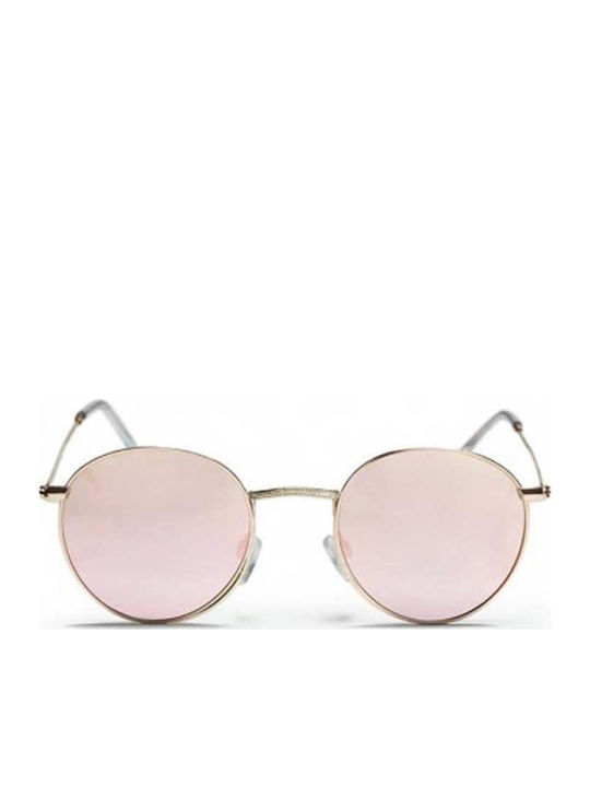 Chpo Women's Sunglasses with Gold Metal Frame and Pink Mirror Lens 16132AB