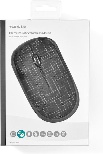 Nedis Premium Fabric Wireless Mouse Black