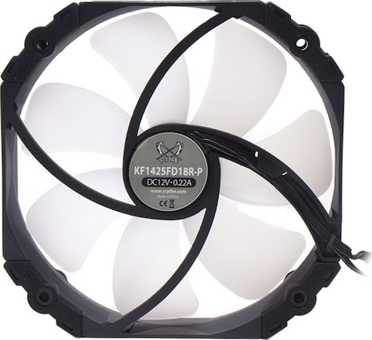 Scythe Kaze Flex RGB Case Fan 140mm (1800rpm / 100.8cfm) με Σύνδεση 4-Pin PWM Λευκό