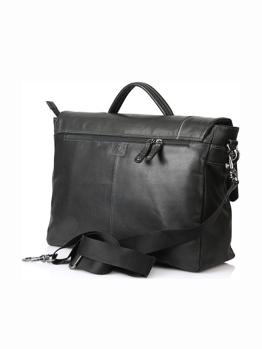 Leather Men's Bag Messenger Black