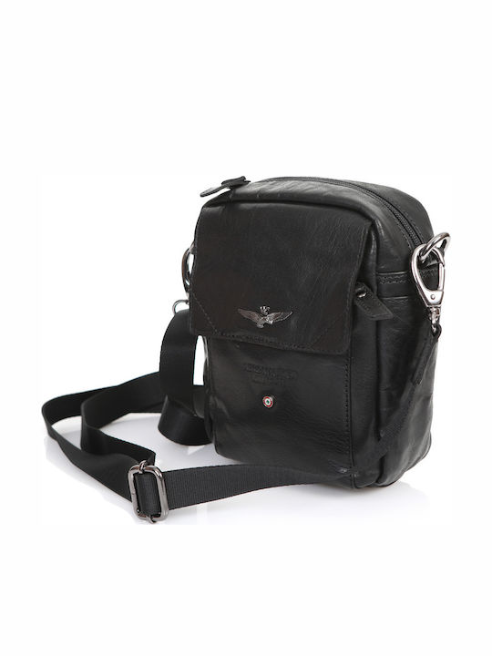 Air Force Leather Men's Messenger Bag Black AM-307 Nenero