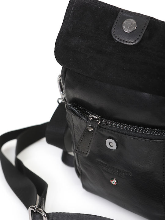 Air Force Leather Men's Messenger Bag Black AM-307 Nenero