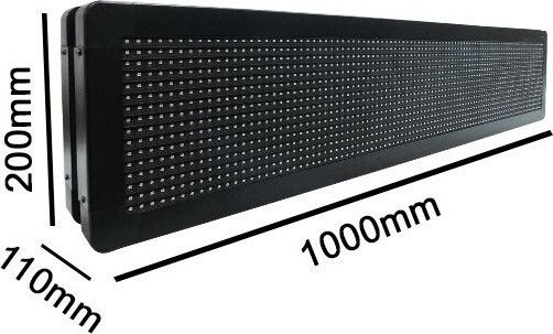 GloboStar Semn LED rulant Cu două fețe Impermeabila 100x20cm Verde