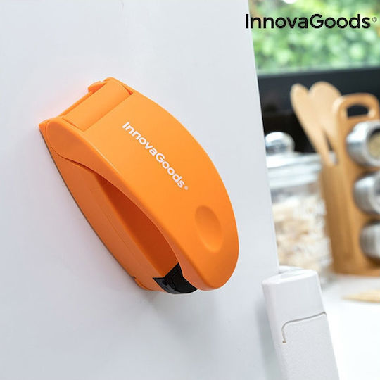 InnovaGoods C03g0070401 Vacuum Sealer with Magnet and Cutter for Food Bags 10.5x4.5x4.5cm Orange
