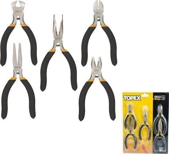 Topex Set 5 Alică Laterale Set De Clești Curbate Lungime 125mm 5 Bucăți