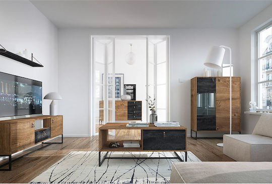 Μπουφές Dark mit Schubladen Walnut 153x40x89cm