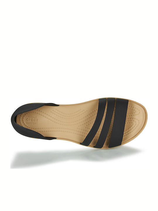 Tulum Flache Sandalen für Damen in Schwarz Farbe