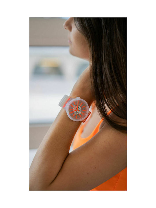 Swatch Big Bold Uhr mit Weiß Kautschukarmband