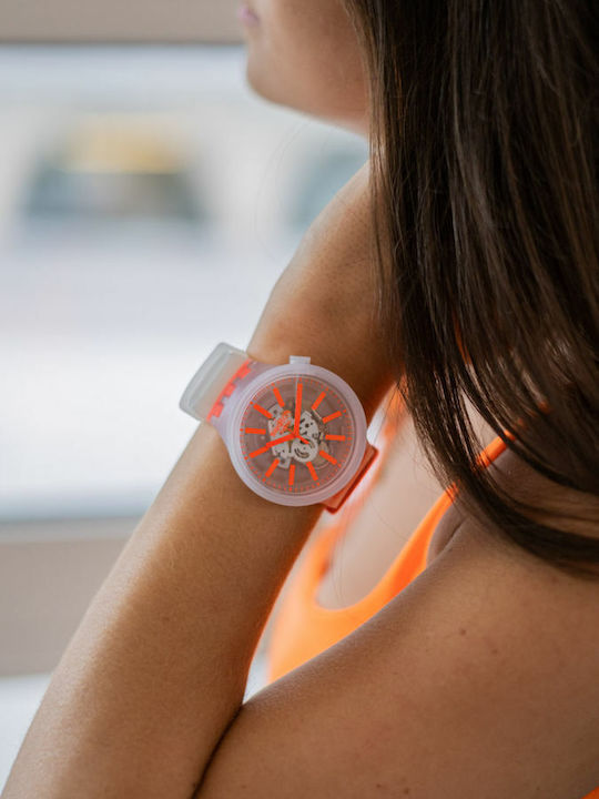 Swatch Big Bold Кварцов Часовник с Каучукова Каишка