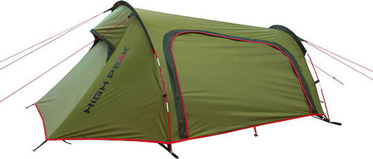 High Peak Sparrow Camping Tent Tunnel Mountaineering Green with Double Cloth 4 Seasons for 2 People Waterproof 3000mm 260x160x90cm