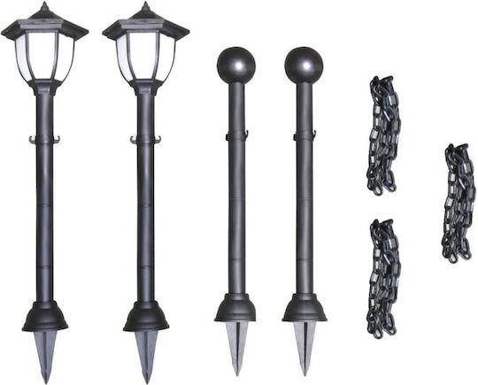 vidaXL Set of 4 Stake Solar Lights Lanterns Cold White with Photocell