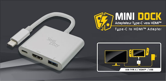 Steelplay Mini Dock JVASWI00027 Convertor HDMI Pentru Switch Alb