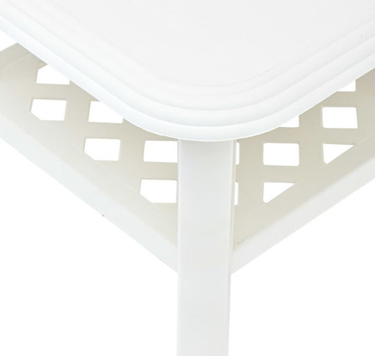 Plastic Sitting Room Table for Small Outdoor Spaces White 90x60x46cm