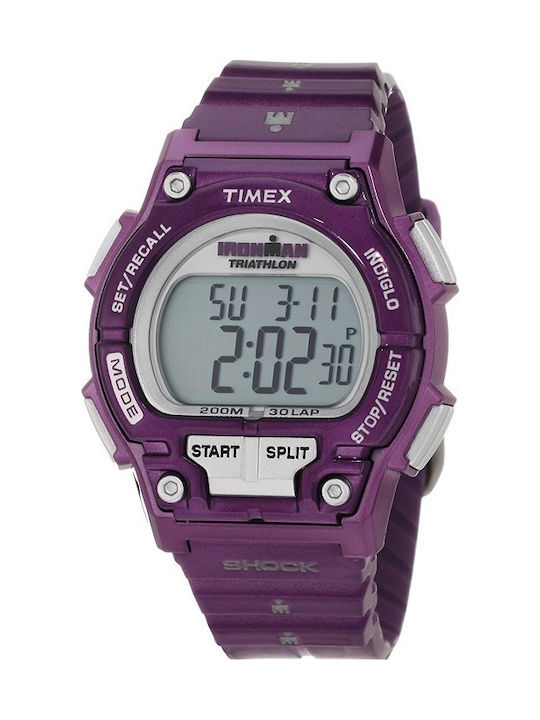 Timex Цифров Часовник с Лилав Каучукова каишка