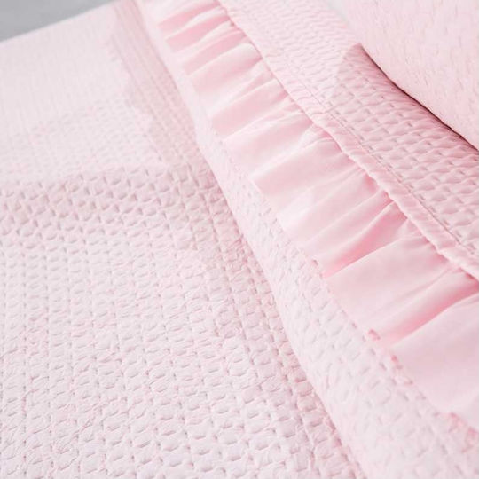 Borea Anais Σετ Κουβερλί Μονό Microfiber Ροζ 160x220cm 2τμχ