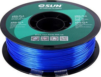 Esun eSilk PLA 3D Printer Filament 1.75mm Blue 1kg 1 Piece Spool