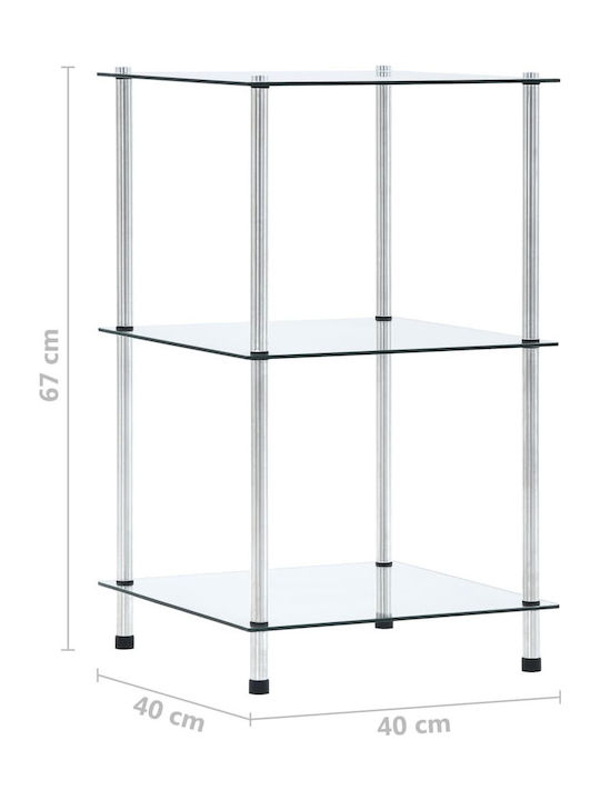Bibliotecă Transparentă 40x40x67 cm
