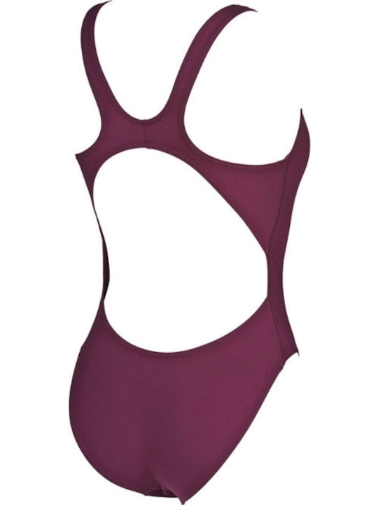 Wide Strap Racerback Activewear Swimsuit Solid Swim Tech High Burgundy
