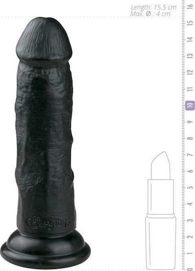 Easytoys Glass Dildo With Suction Cup Black 15.5cm