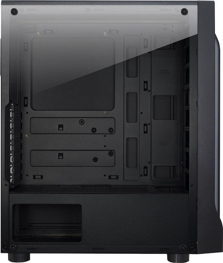 Inter-Tech A-3411 Creek Gaming Midi Tower Computer Case with RGB Lighting Black
