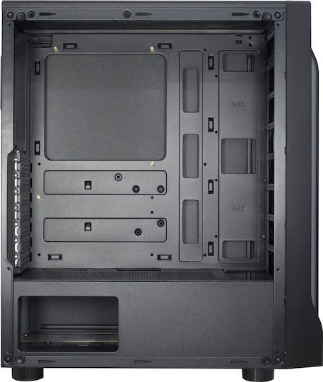 Inter-Tech A-3411 Creek Gaming Midi Tower Computer Case with RGB Lighting Black
