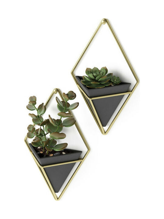 Umbra Set Wanddekorationen aus Keramik Trigg Small Black/Gold 12x6.4x19cm 2pcs