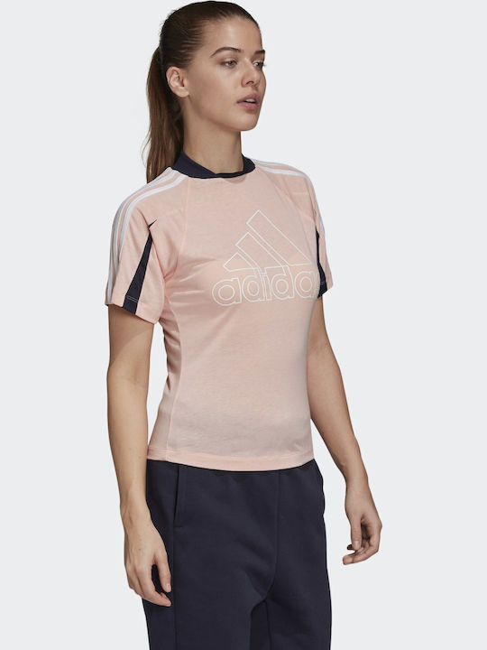 Aeroready Women's T-shirt Fast Drying Striped Haze Coral