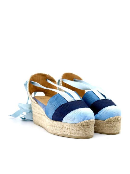 Castaner Coqui Women's Fabric Platform Espadrilles Blue