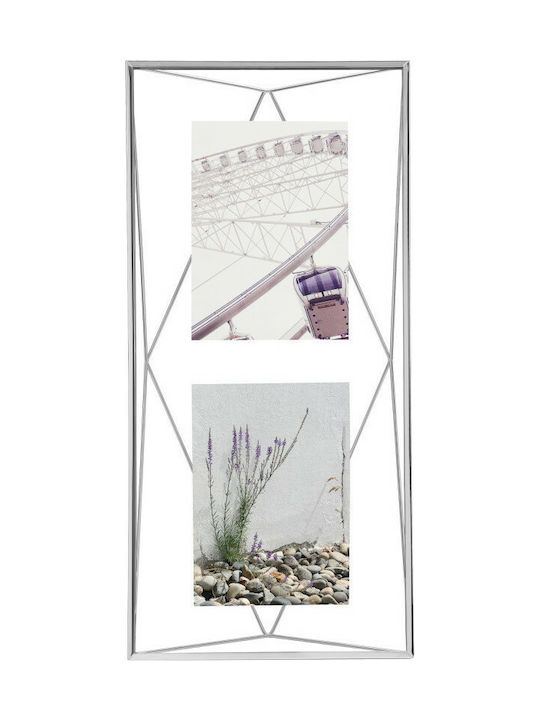Umbra Prisma Wall-Mounted Multi Metallic 3-Photo Frame With Silver Chrome Frame