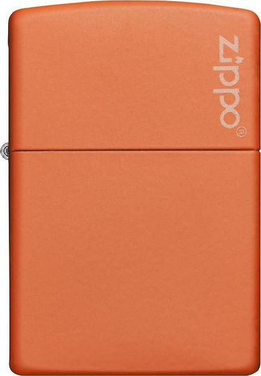 Zippo Classic Logo Winddichter Feuerzeug Flamme Orange Matt