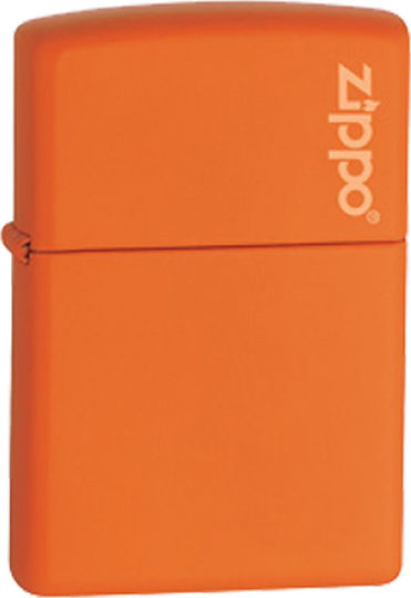 Zippo Classic Logo Winddichter Feuerzeug Flamme Orange Matt