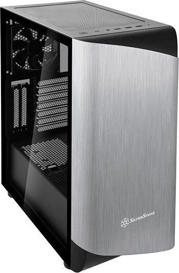 Silverstone Seta A1 Gaming Midi Tower Computer Case with Side Window and RGB Lighting Black/Silver