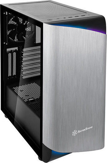 Silverstone Seta A1 Gaming Midi Tower Computer Case with Side Window and RGB Lighting Black/Silver