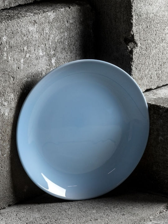 Luminarc Diwali Plate Shallow Glass Light Blue with Diameter 25cm