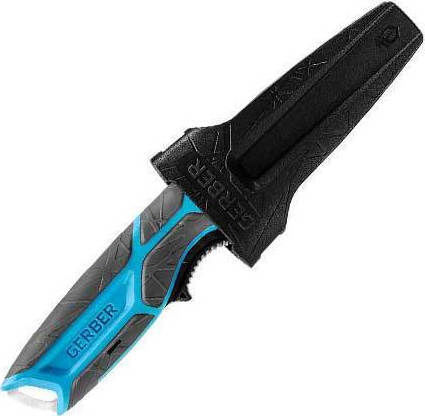 Gerber Crossriver Salt Knife Blue with Blade made of Stainless Steel in Sheath