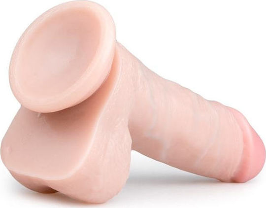 Easytoys Glass Dildo with Balls and Suction Cup Flesh 17cm
