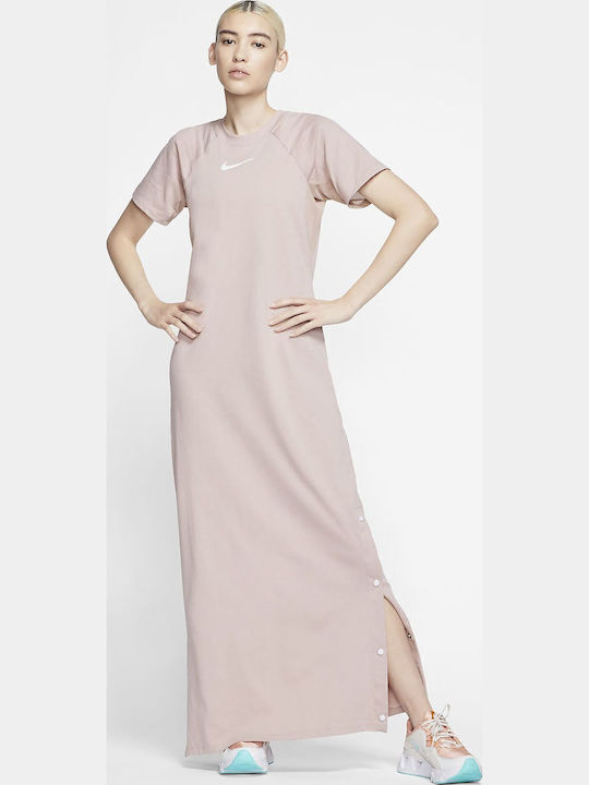 Air Summer Maxi Athletic Dress Short Sleeve Purple