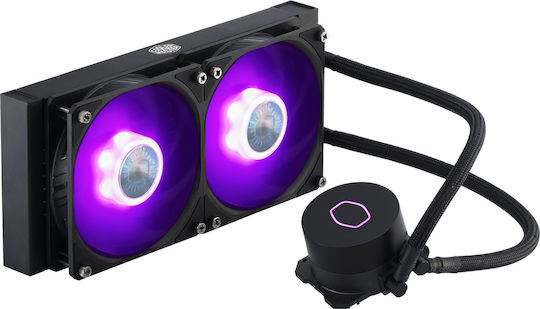 CoolerMaster Masterliquid ML240L V2 RGB (v2) Υδρόψυξη Επεξεργαστή Διπλού Ανεμιστήρα 120mm για Socket AM4/AM5/1700/1200/115x