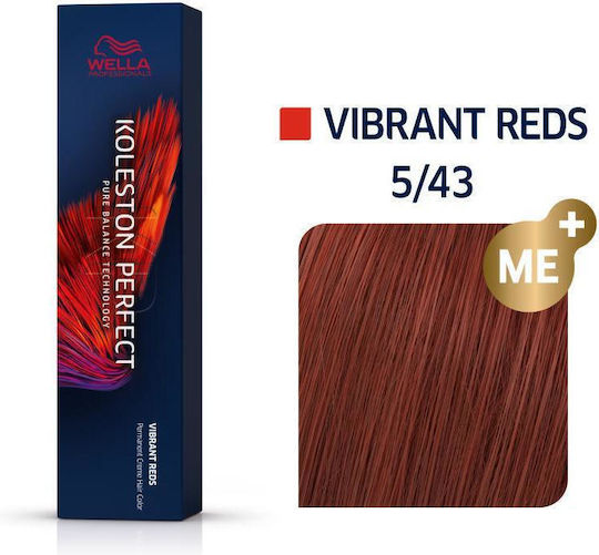 Wella Koleston Perfect Me+ Vopsea De Păr Roșii Vibrante 5/43 Castaniu Deschis Roșu Auriu 60ml