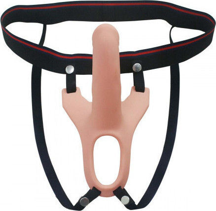 You2Toys Strap-On Silicone Sleeve Harness with Dildo 16cm in skin color