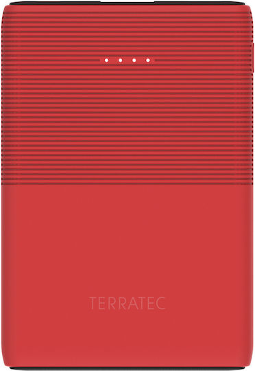TerraTec P50 Pocket Power Bank 5000mAh με Θύρα USB-A και Θύρα USB-C Κόκκινο