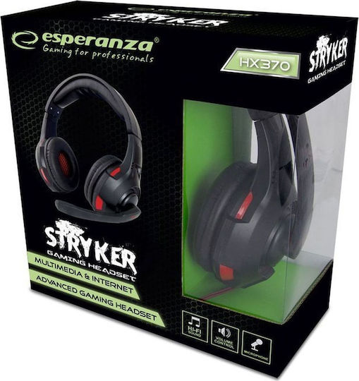 Esperanza Stryker On Ear Gaming Headset with Connection 3.5mm Red